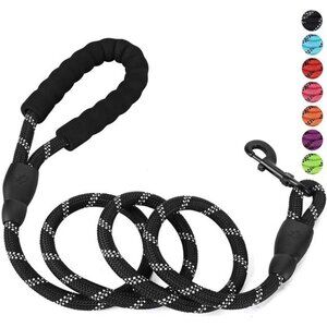 5ft Nylon Rope Dog Leash for Large & Medium Dogs 18-120 lbs